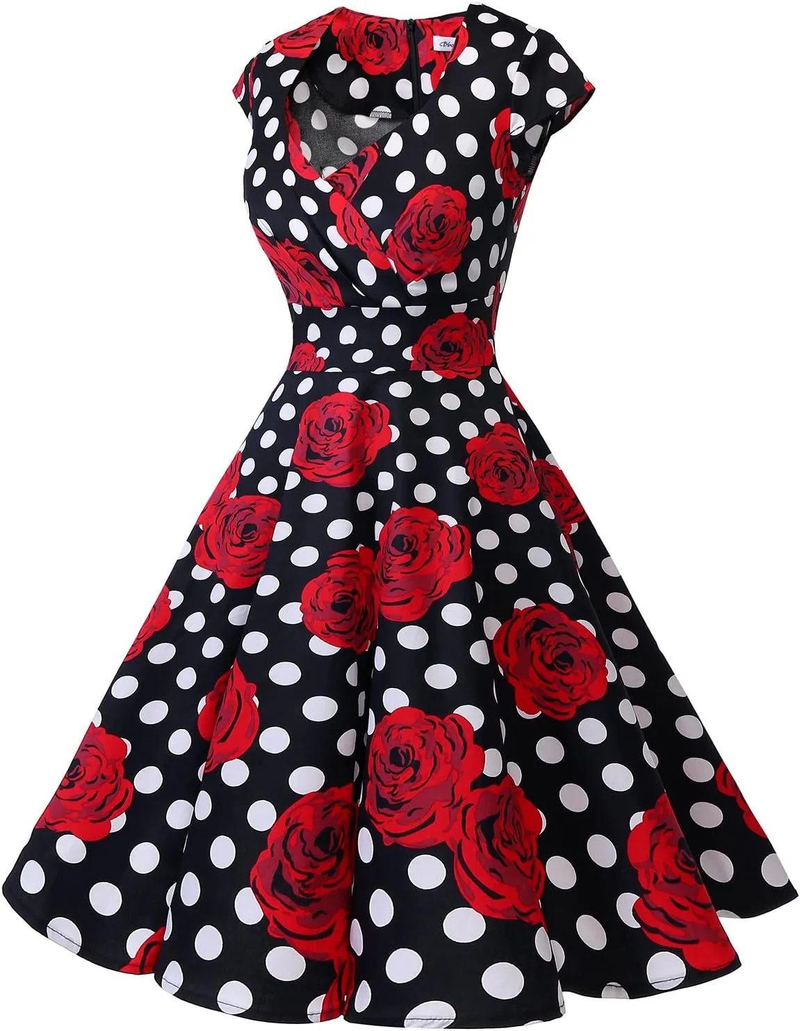 Bbonlinedress Women Short 1950s Retro Vintage Cocktail Party Swing Dresses