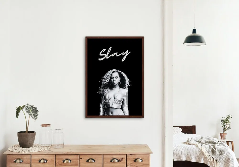 Black And White Slay Beyonce Poster PRINTABLE WALL ART, Hypebeast, Urban Art Print, Hip Hop Lifestyle, Graffiti Poster, 90S Pop Art Girls