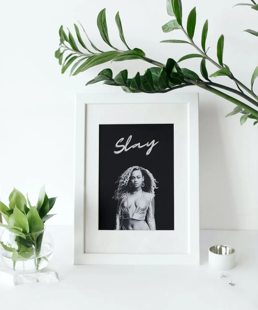 Black And White Slay Beyonce Poster PRINTABLE WALL ART, Hypebeast, Urban Art Print, Hip Hop Lifestyle, Graffiti Poster, 90S Pop Art Girls