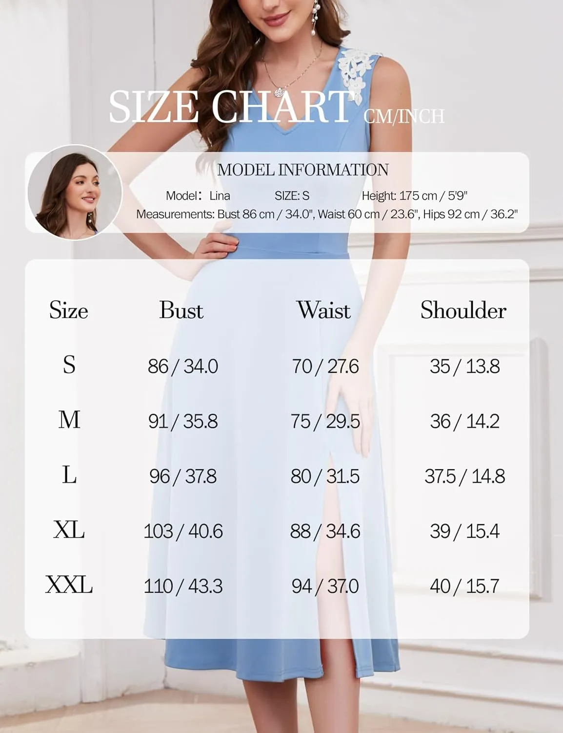 Dressystar Sleeveless Cocktail Party Dress with Pocket 2025 Women V Neck Slit Tea Length Casual Dresses Work Wedding Guest