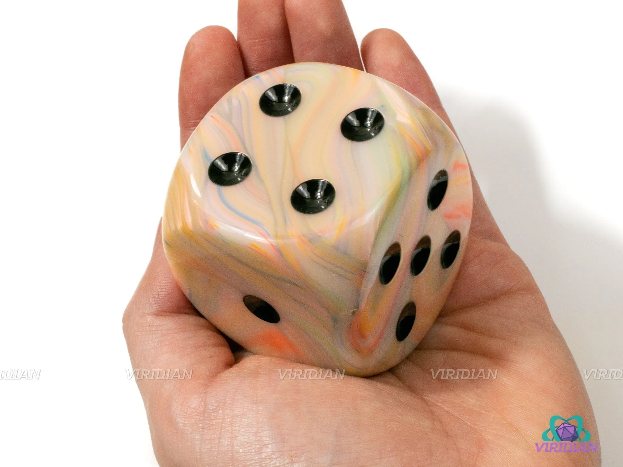 Festive Circus | 50mm Giant Acrylic Pipped D6 Die (1) | Chessex