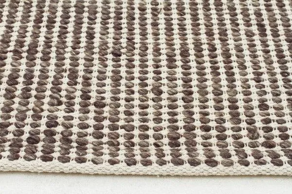 Hand Made  Felted Wool Rug Brown Natural