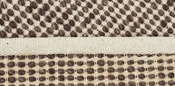Hand Made  Felted Wool Rug Brown Natural