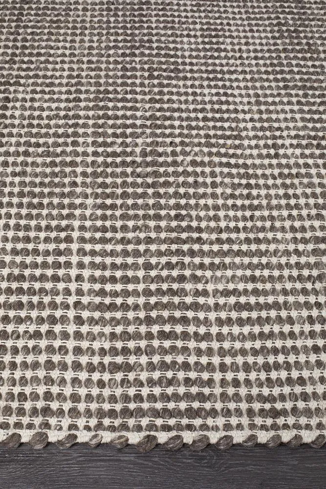 Hand Made  Felted Wool Rug Brown Natural