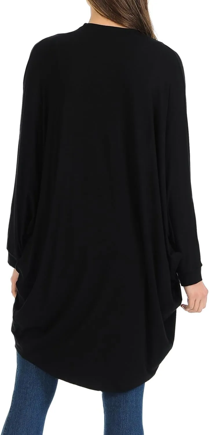iconic luxe Women's Jersey Batwing Sleeve Cardigan