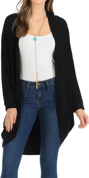 iconic luxe Women's Jersey Batwing Sleeve Cardigan