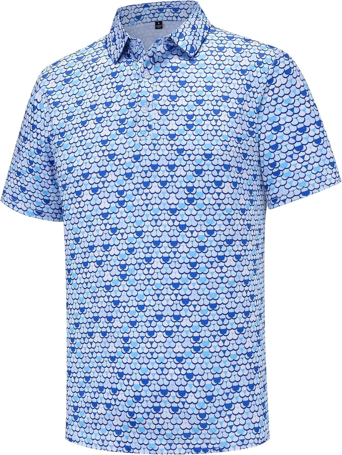 Mens Golf Polo Shirts Short Sleeve Performance Moisture Wicking Dry Fit Casual Print Funny Golf Polo Shirts for Men