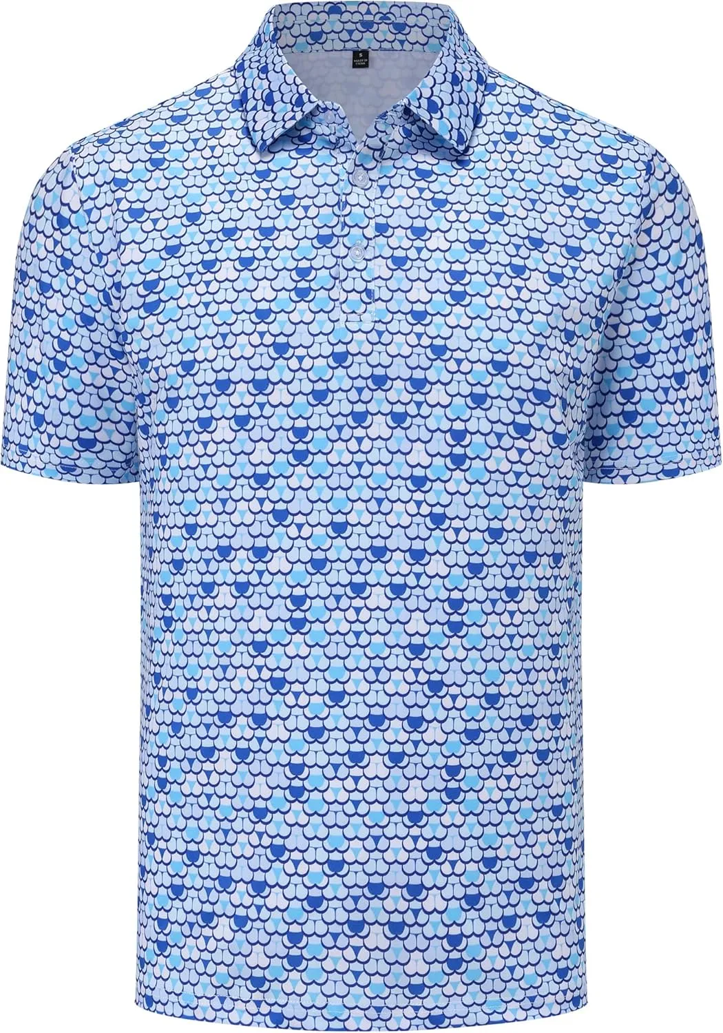 Mens Golf Polo Shirts Short Sleeve Performance Moisture Wicking Dry Fit Casual Print Funny Golf Polo Shirts for Men