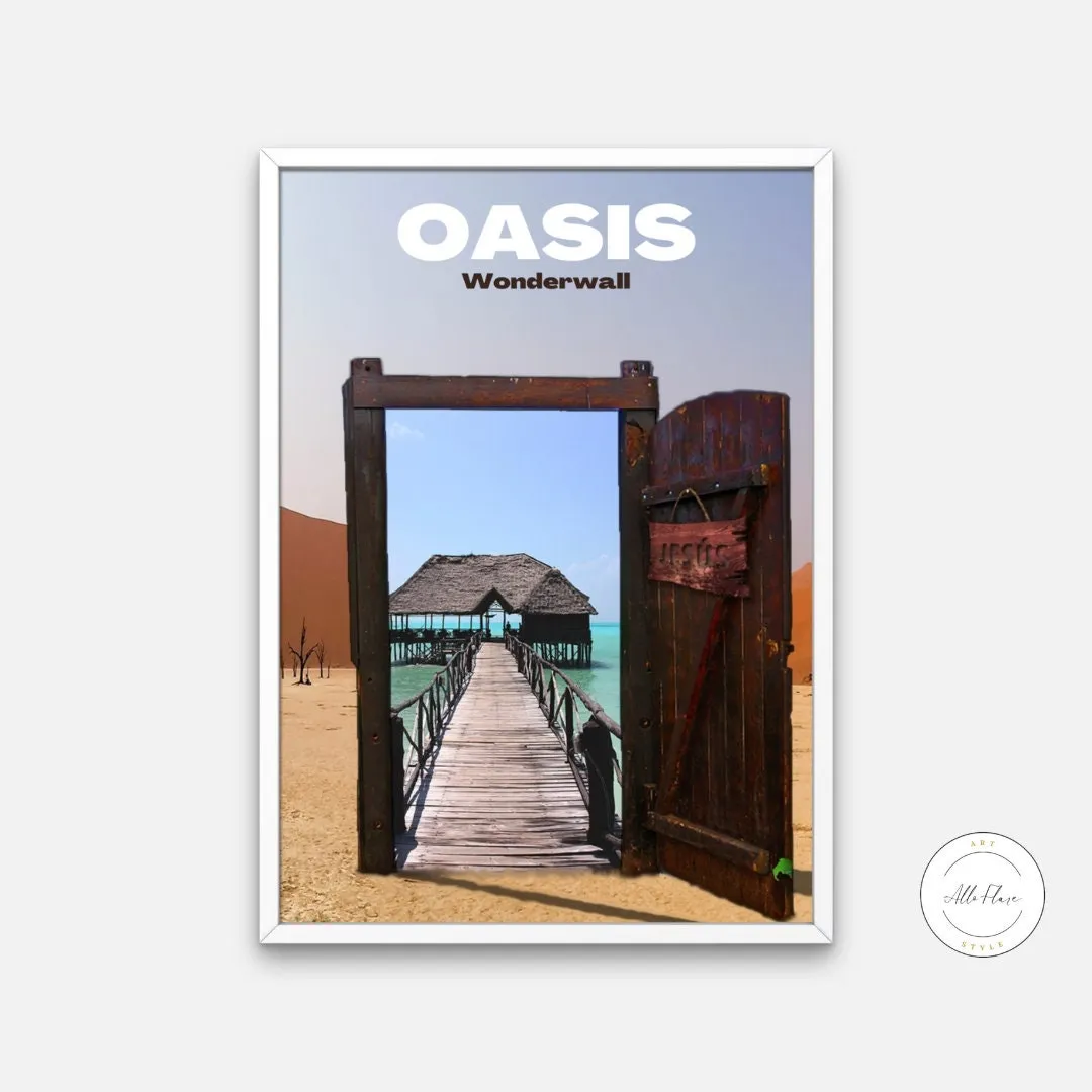 Oasis Poster INSTANT DOWNLOAD Art Print, Wonderwall, Alternative Rock, Music Wall Decor, Music Poster, 90S Decor, Rock Roll Poster, Album Cover Poster