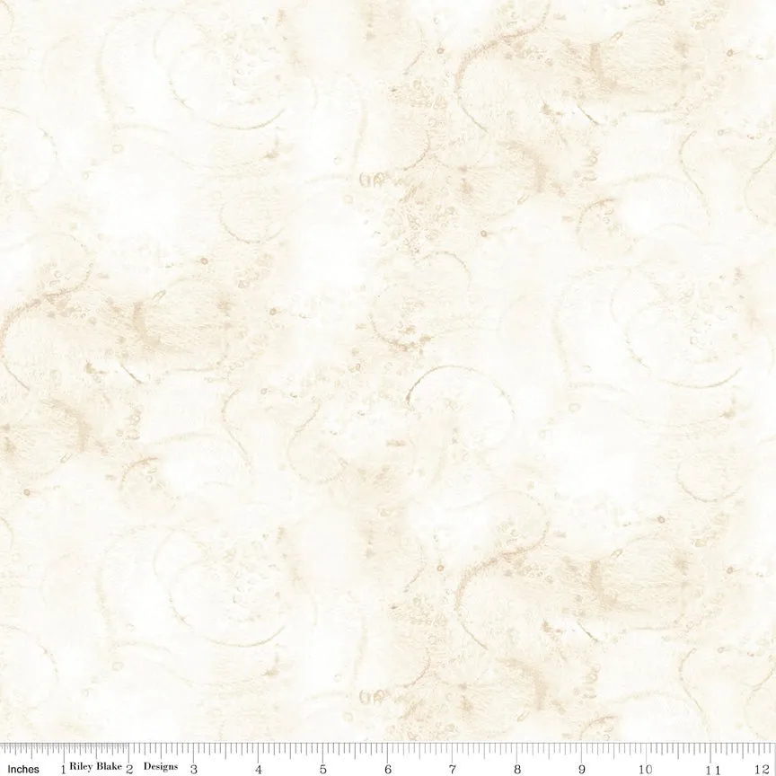 Painter’s Watercolor Swirl Aged White Yardage by J Wecker Frisch | Riley Blake Designs