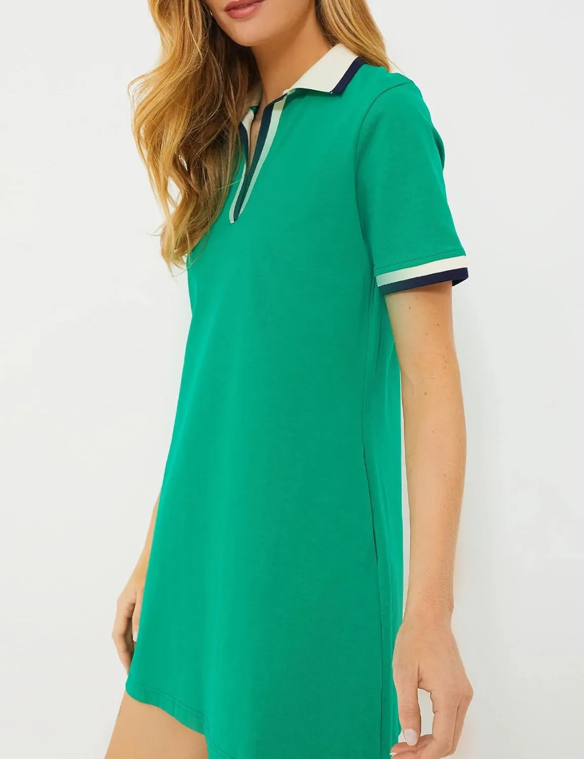 PEHMEA Women's Polo Dress Collared Short Sleeve V Neck Golf Tennis Casual Mini Summer Shirt Dresses with Pockets