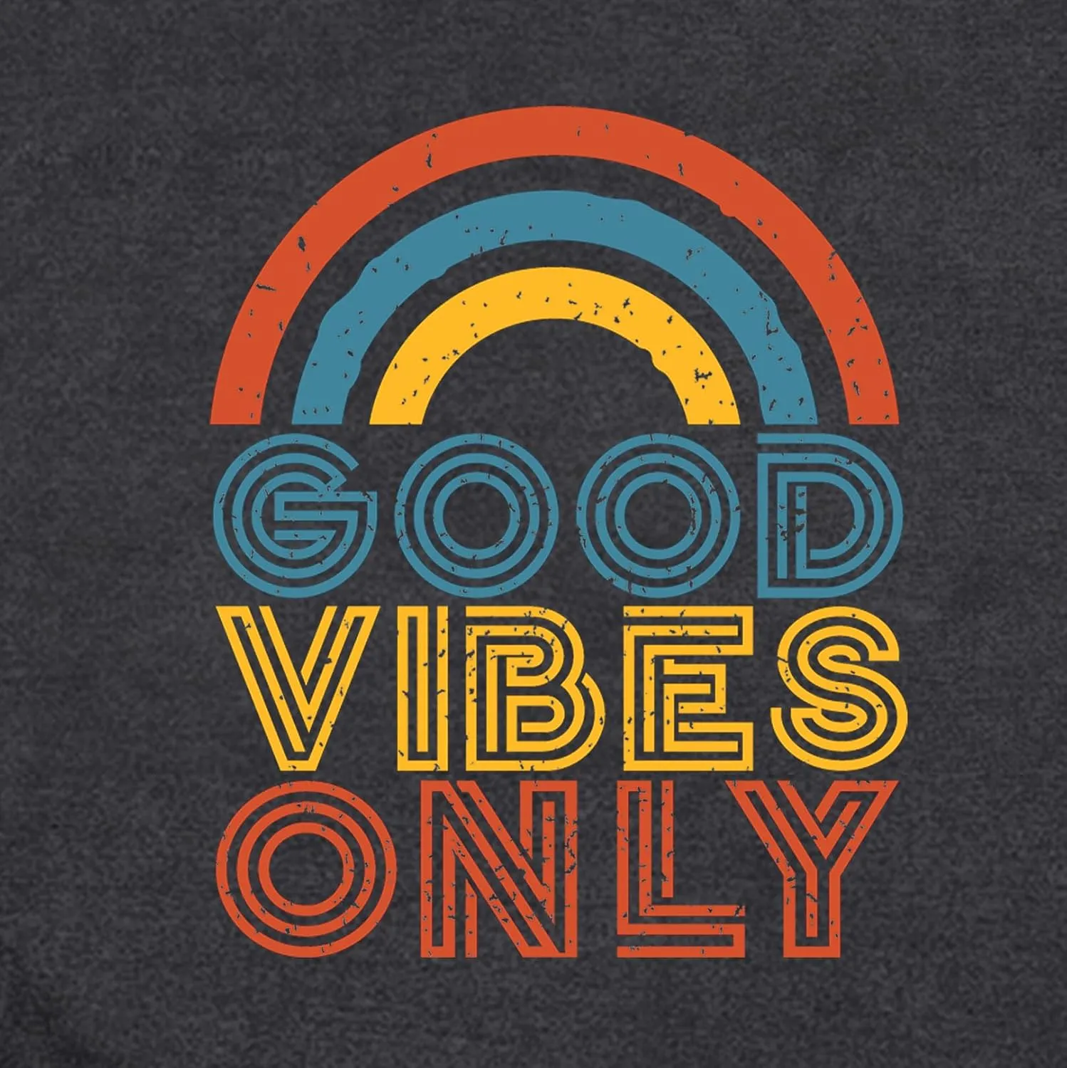 Positive Vibe Quote Shirts Women Vintage Rainbow Good Vibe Only T-Shirt Casual Inspirational Tee Tops
