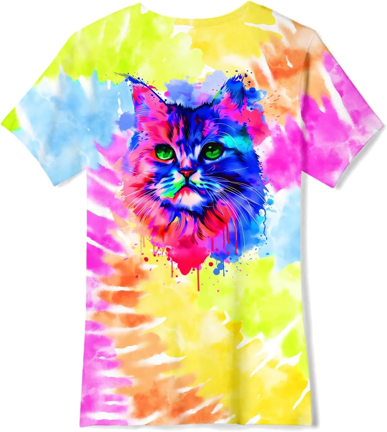 SunFoucs Girls Kids Shirts Size 5-12 Tie Dye Casual Tshirt Short Sleeve Crewneck Tee Top