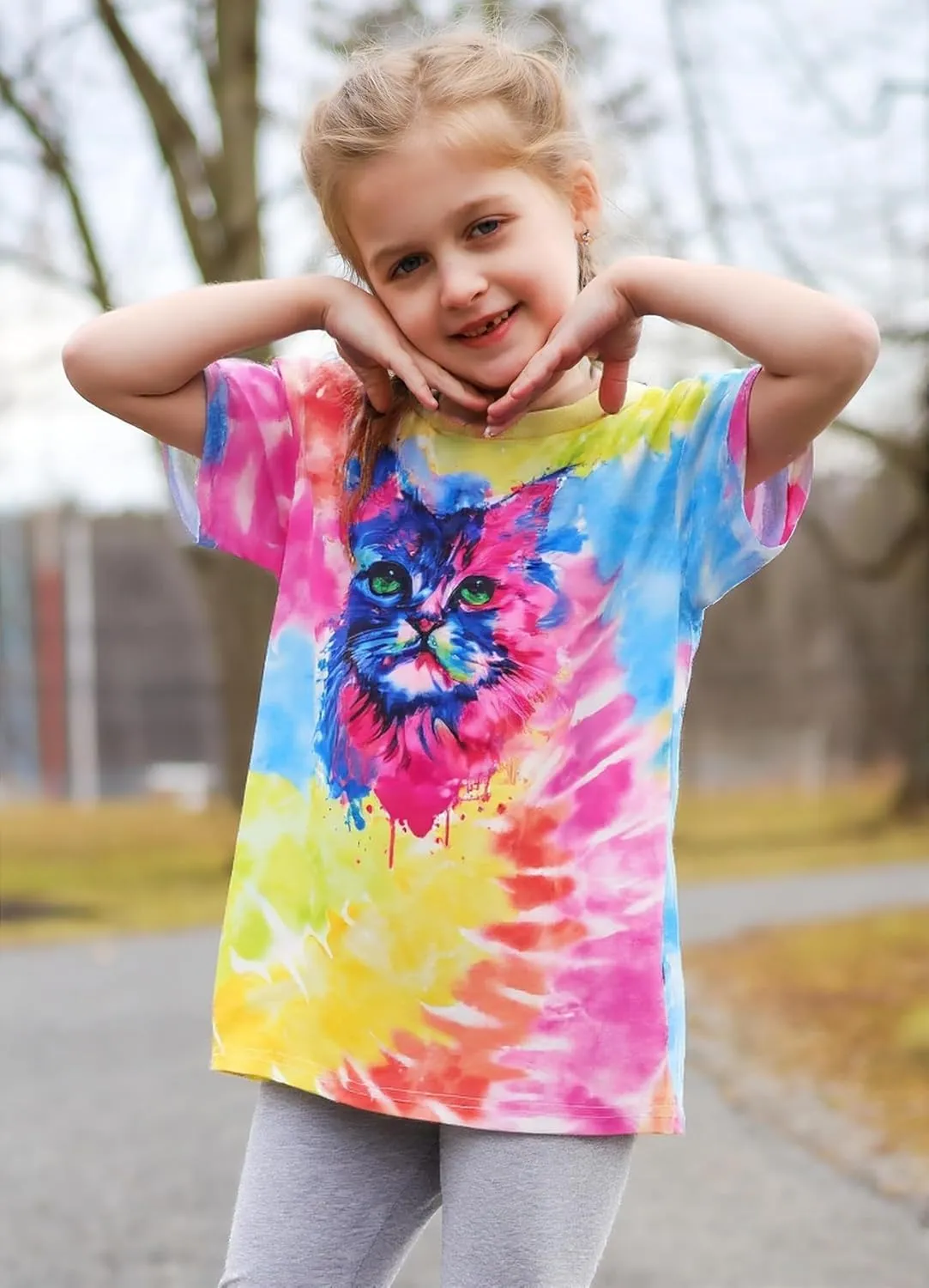 SunFoucs Girls Kids Shirts Size 5-12 Tie Dye Casual Tshirt Short Sleeve Crewneck Tee Top
