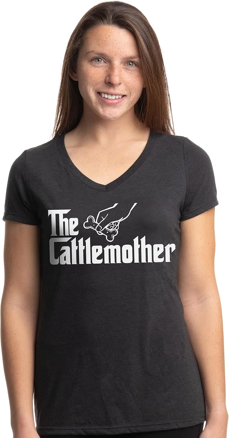 The Dogmother | Funny Cute Dog Mother Mom Owner Pet Doggo Pup Women V-Neck T-Shirt