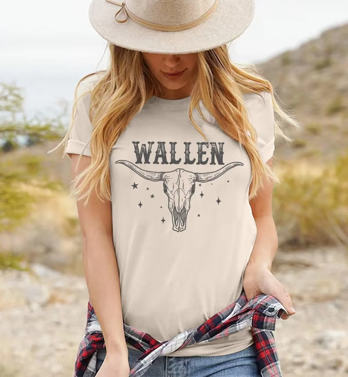 Women Vintage Country Music Shirt Retro Cow Skull Western Graphic T-Shirt Cute Cowgirl Tee Tops