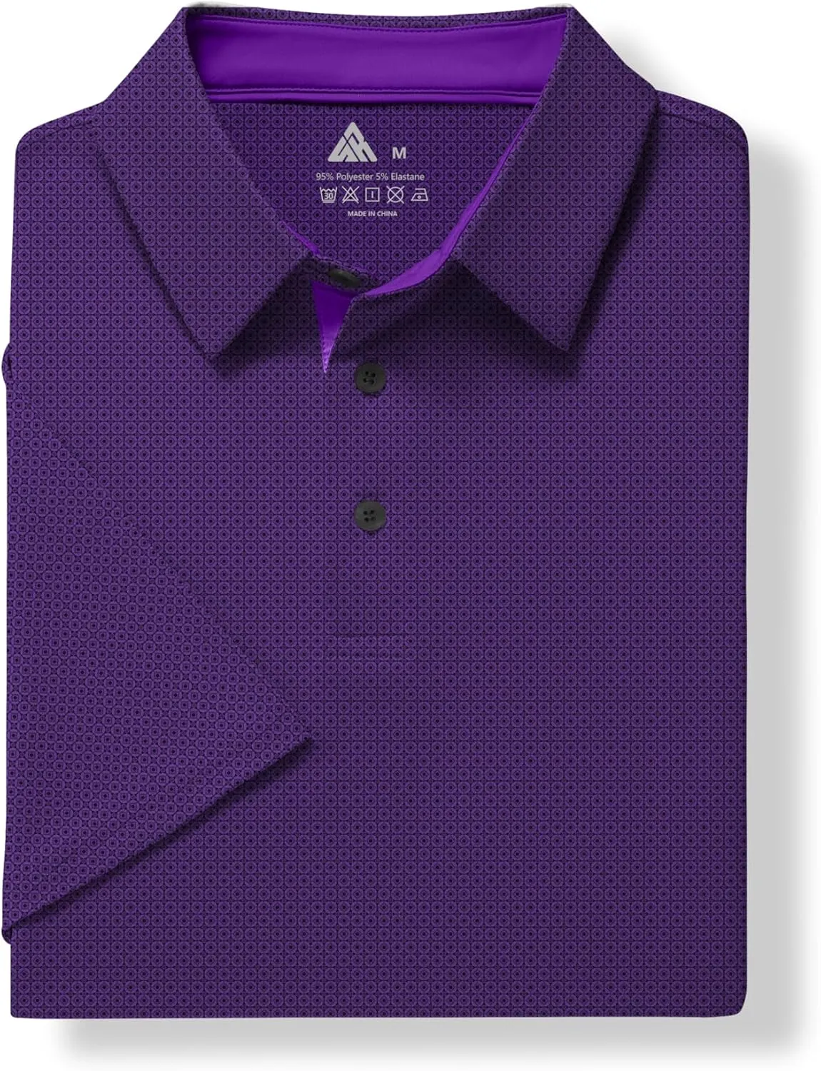 ZITY Mens Golf Shirts Short Sleeve Print Patterns Performance Moisture Wicking Polo Shirt