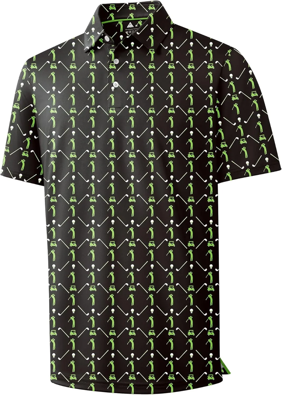 ZITY Mens Golf Shirts Short Sleeve Print Patterns Performance Moisture Wicking Polo Shirt